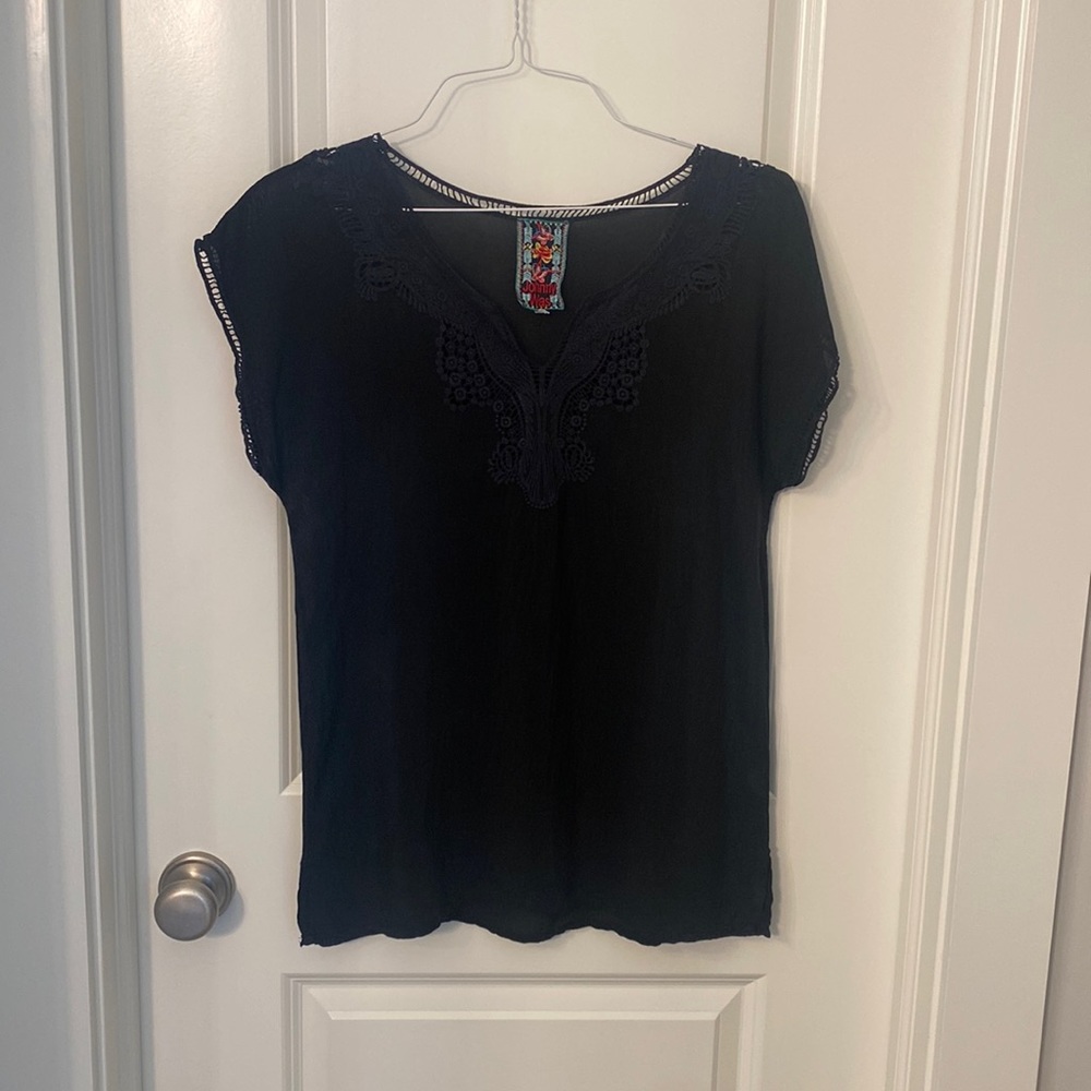 Johnny Was Black Blouse